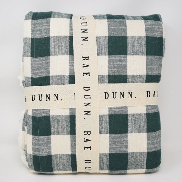 Rae Dunn Making Spirits Bright Throw Buffalo Check Sherpa Blanket New Green - Picture 2 of 10